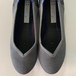 ROTHYS THE FLAT GRAY BIRDSEYE ROUND TOE FLATS